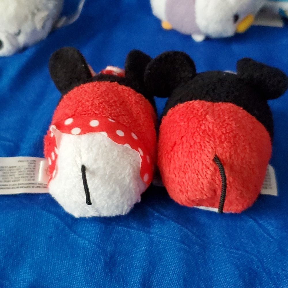 Disney Tsum Tsum Mickey Mouse Minnie Mouse Mini Plush Lot 2pc Set Authentic - Picture 3 of 10
